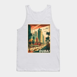 Dubai Cityscape Vintage Travel Art Poster Tank Top